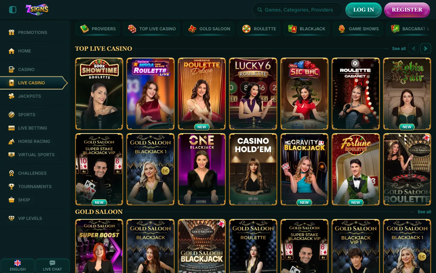 7Signs: Live casino
