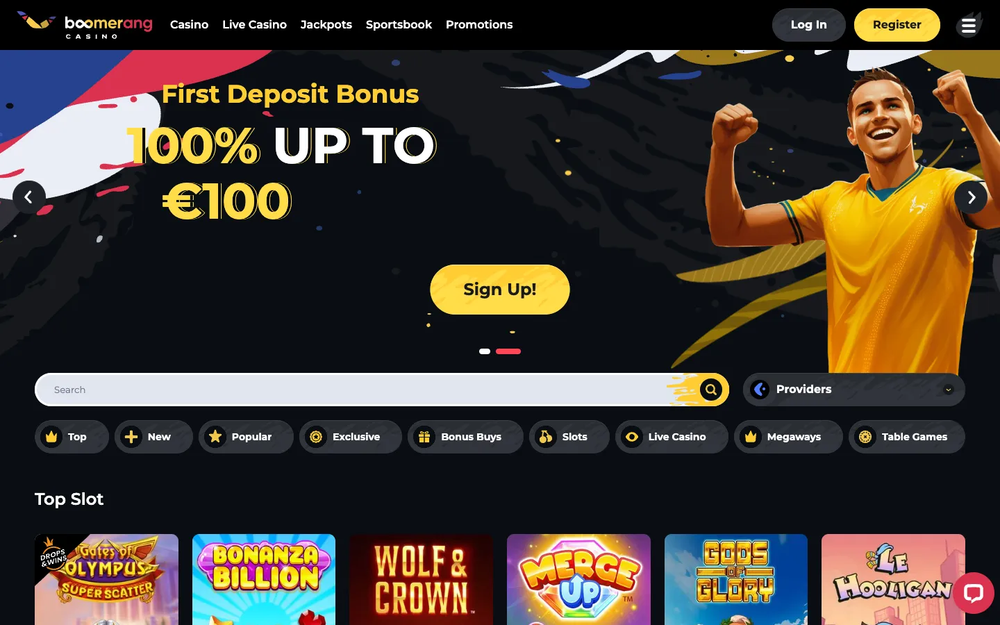 Boomerang Casino: Homepage