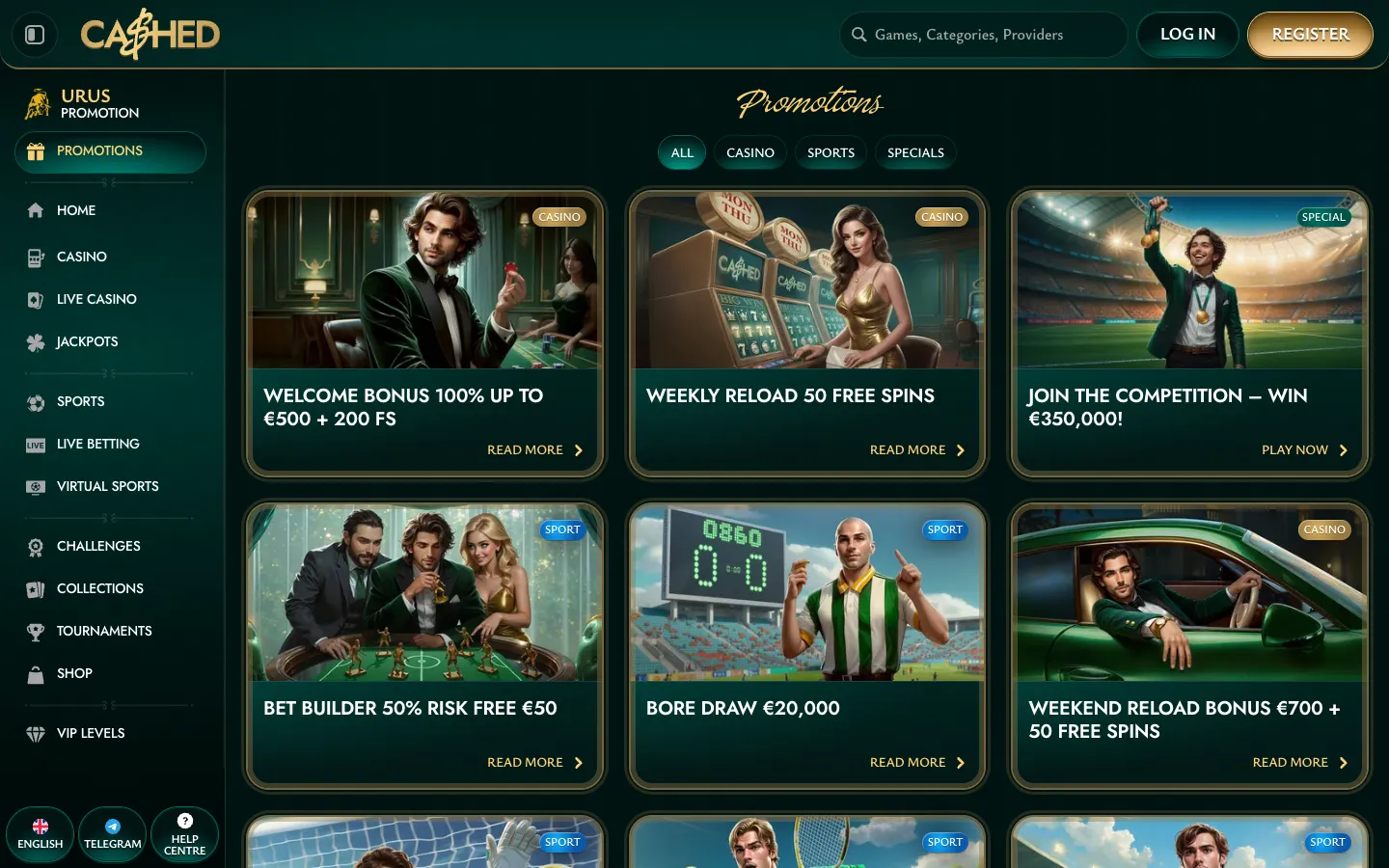 Cashed Casino: Bonuses