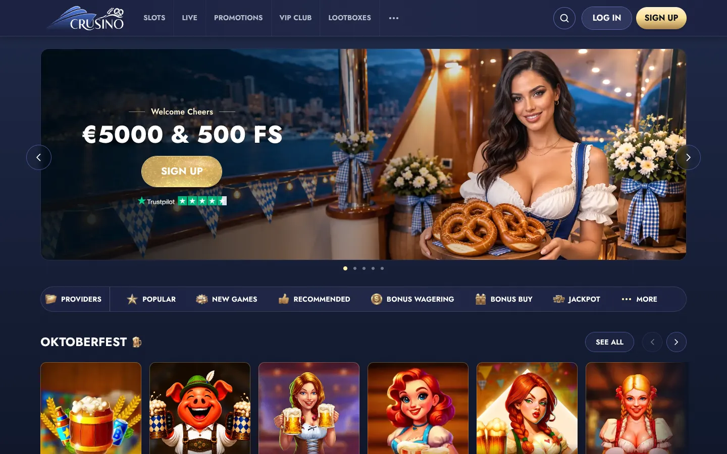 Crusino Casino: Homepage