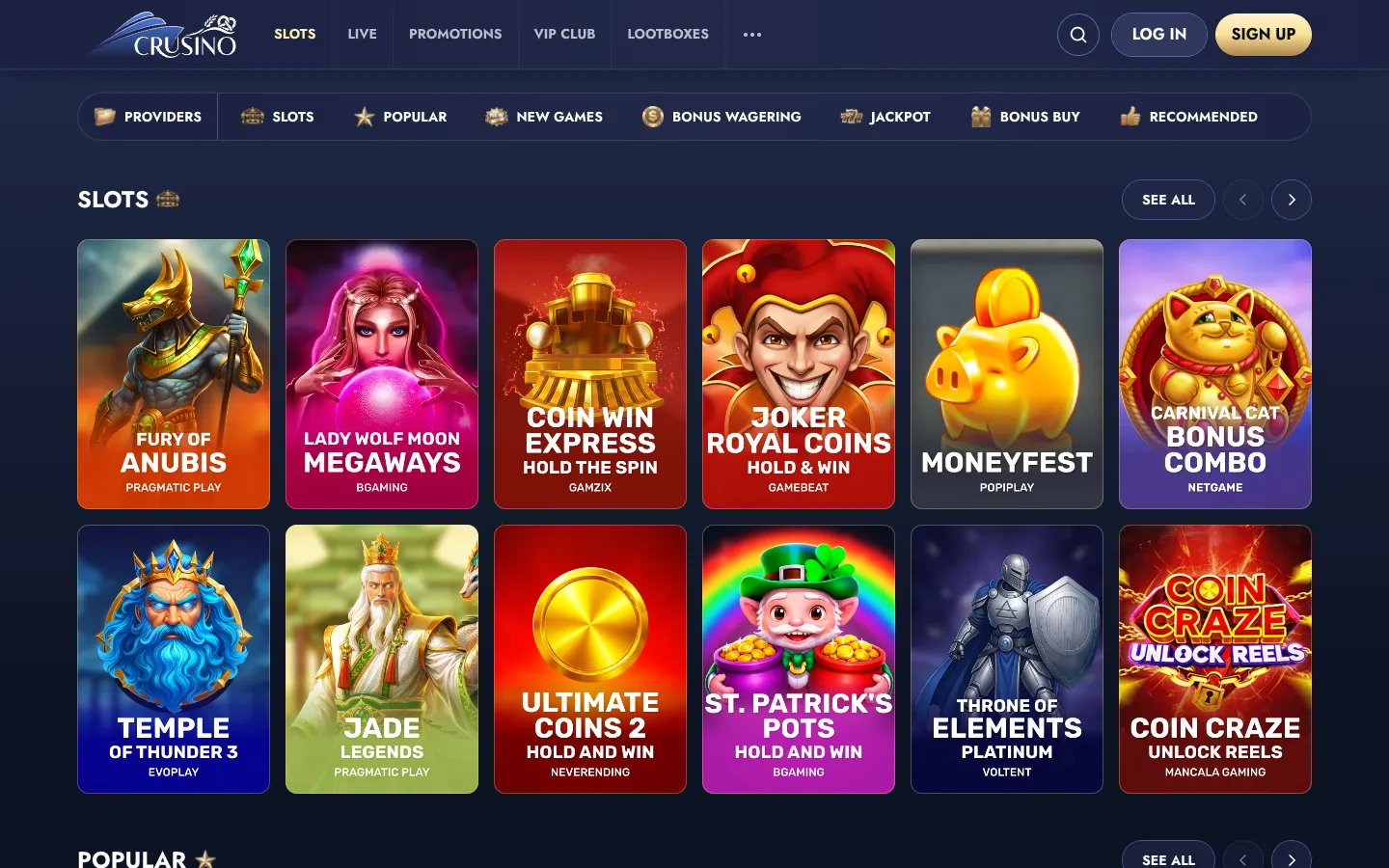 Crusino Casino: Slots