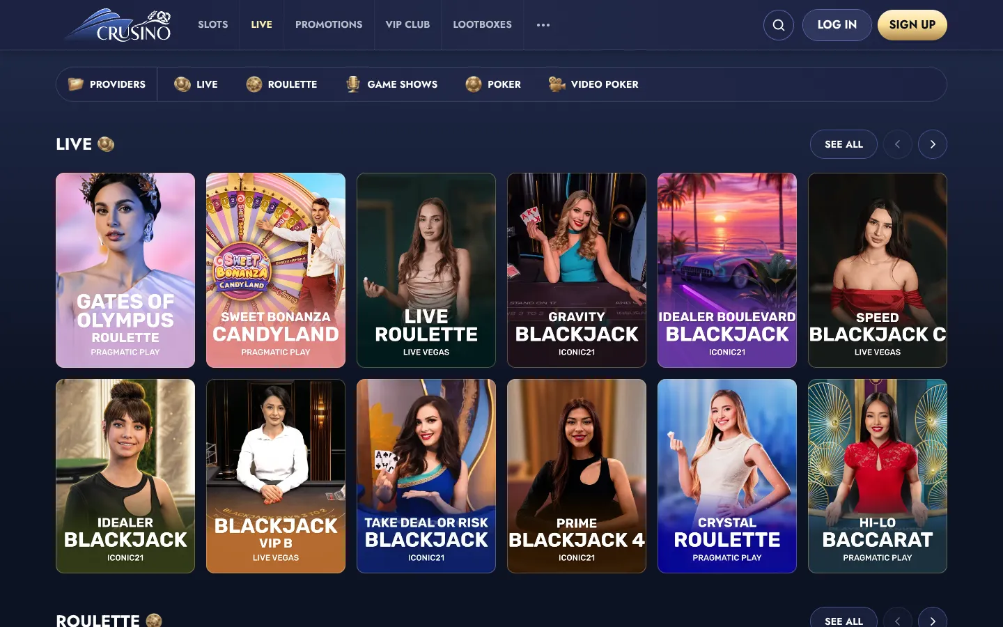 Crusino Casino: Live casino