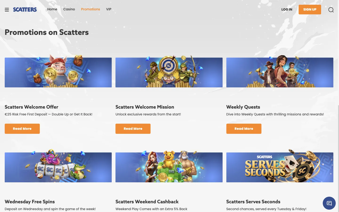 Scatters Casino: Bonuses