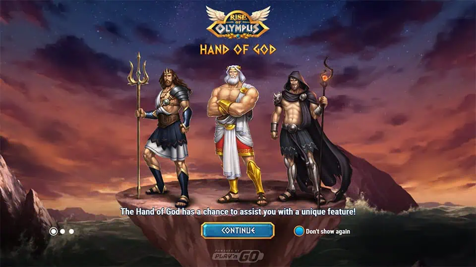 Homepage of Rise of Olympus slot introducing game features and special mechanics.