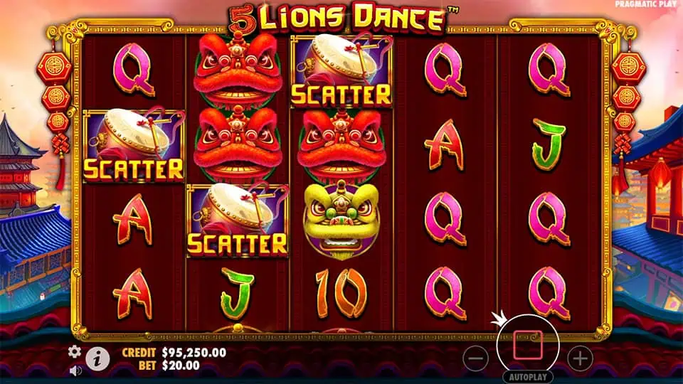 5 Lions Dance slot free spins