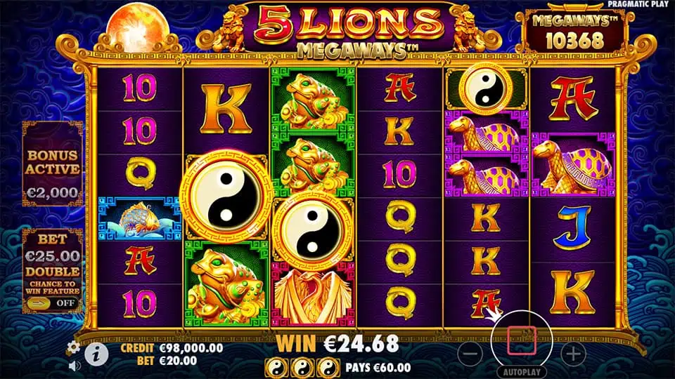 5 Lions Megaways slot free spins