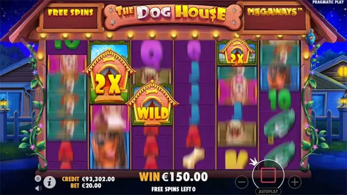 The Dog House Megaways slot sticky wilds free spins 1