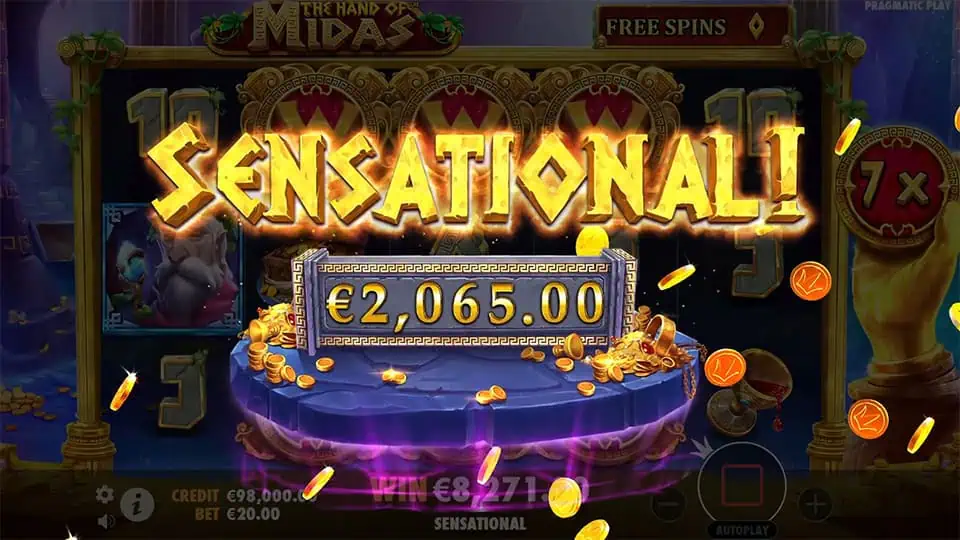 The Hand of Midas slot big win