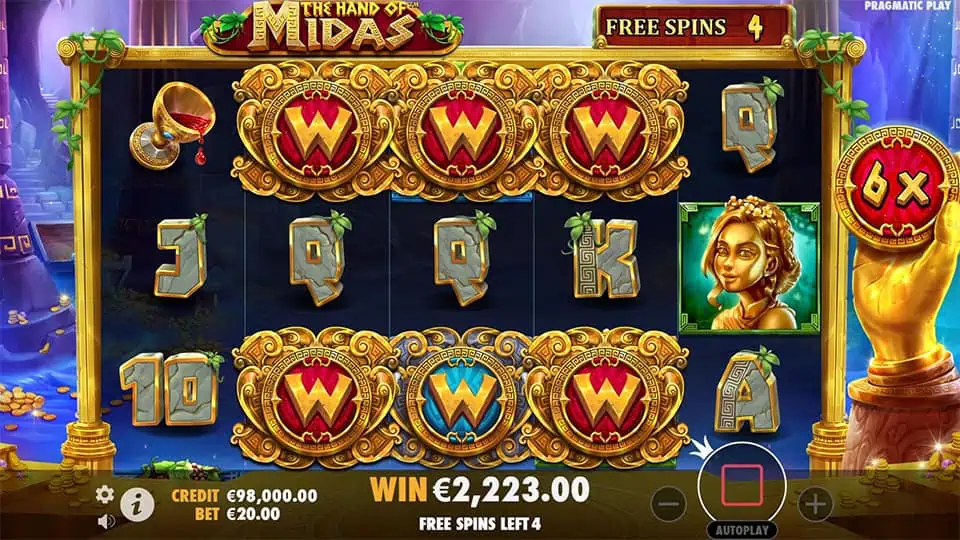 The Hand of Midas slot feature sticky wild