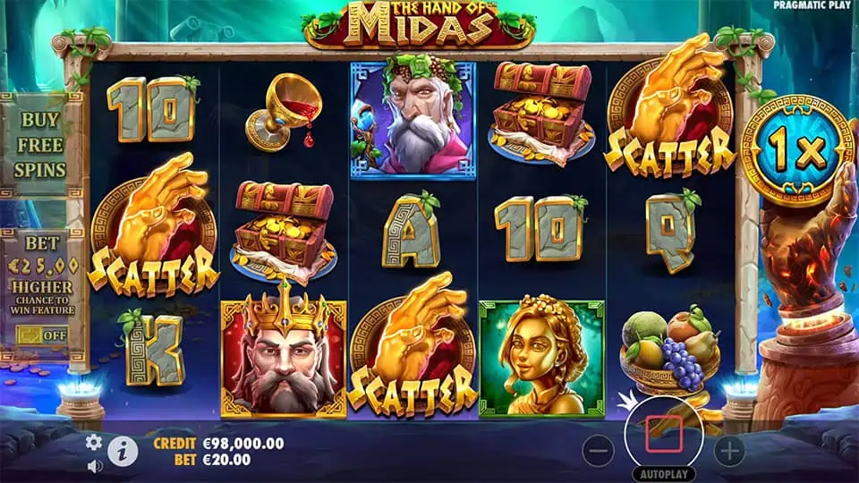 The Hand of Midas slot free spins