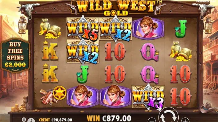 Wild West Gold slot wild symbol multiplier 1