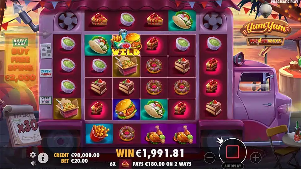 Yum Yum Powerways slot feature multiplier