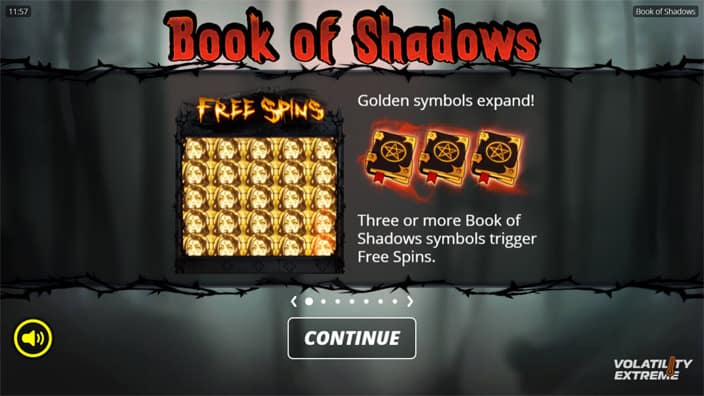 Book of Shadows slot features