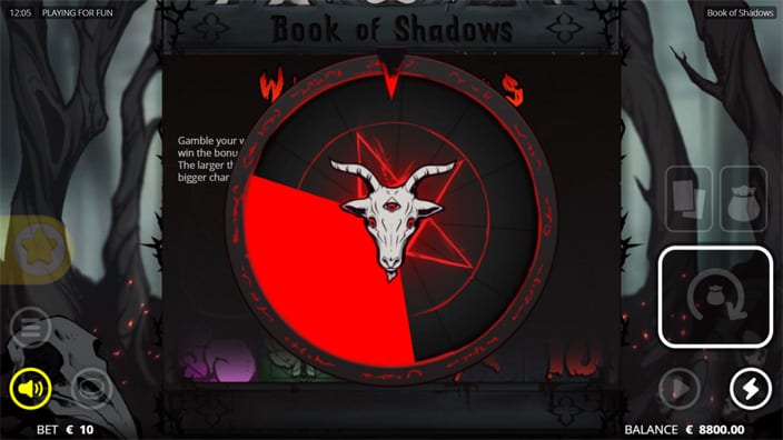 Book of Shadows slot gamble wheel of fortune