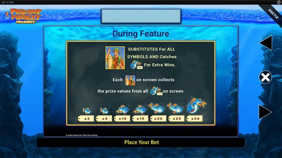 Fishin Frenzy Megaways slot features