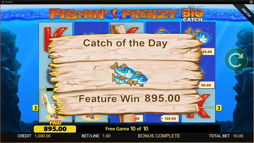 Fishin Frenzy the Big Catch slot big win