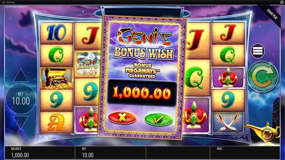 Genie Jackpots Megaways slot bonus buy