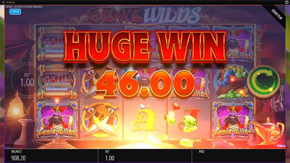 Genie Jackpots Wishmaker slot big win