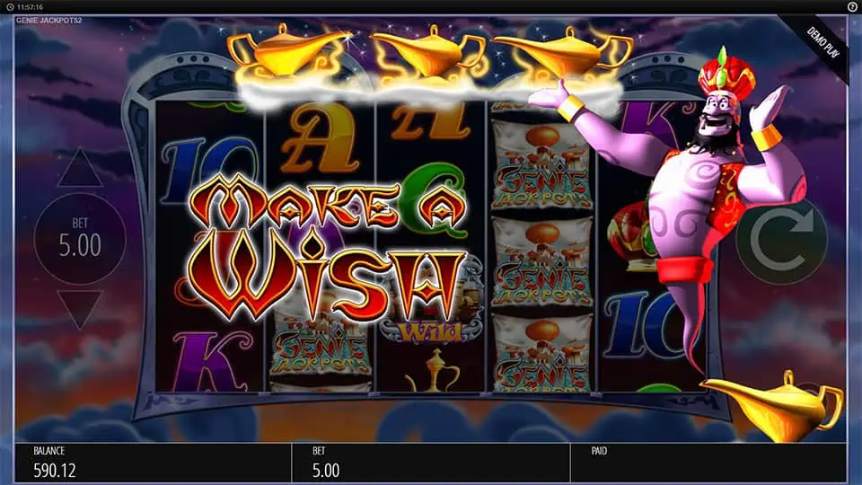 Genie Jackpots slot feature make a wish