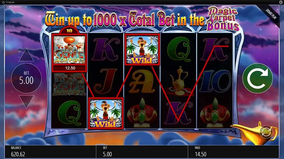 Genie Jackpots slot feature wild