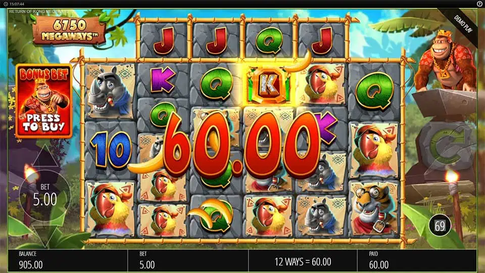 Return of Kong Megaways slot big win