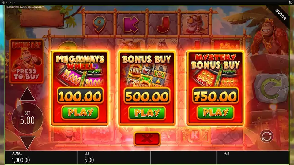 Return of Kong Megaways slot bonus buy