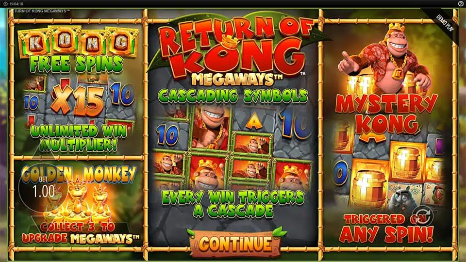 Return of Kong Megaways slot features