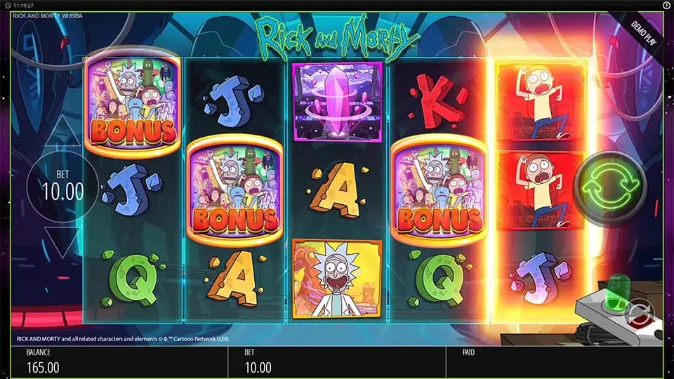 Rick and Morty Wubba Lubba Dub Dub slot free spins