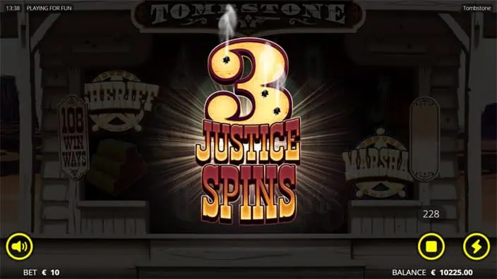 Tombstone slot outlaw justice spins feature 1