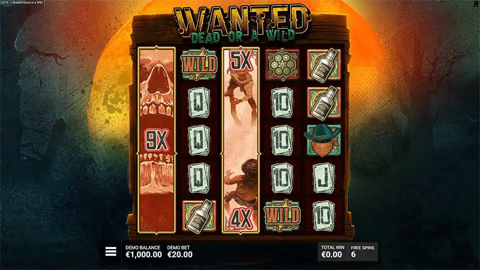 Wild reels with 9x, 5x, and 4x VS multipliers during a Duel at Dawn bonus round.