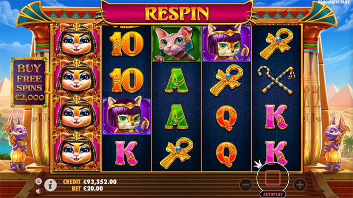 Cleocatra slot respin feature