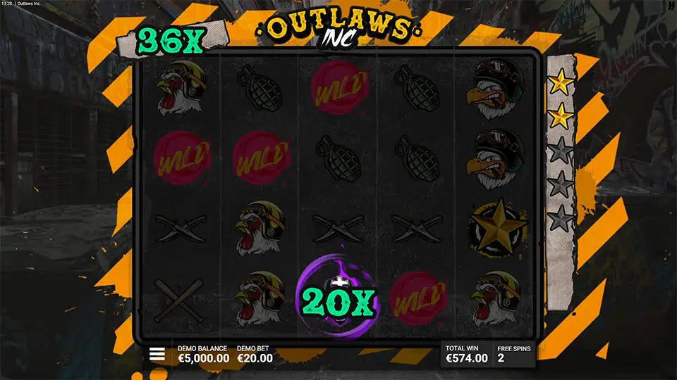 Outlaws Inc slot feature add multiplier