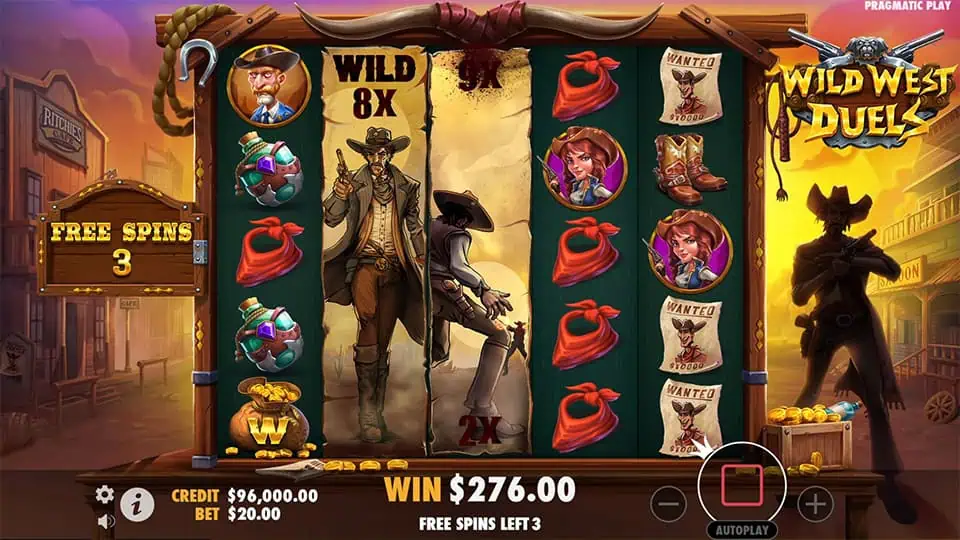 Wild West Duels slot feature expanding wild multiplier