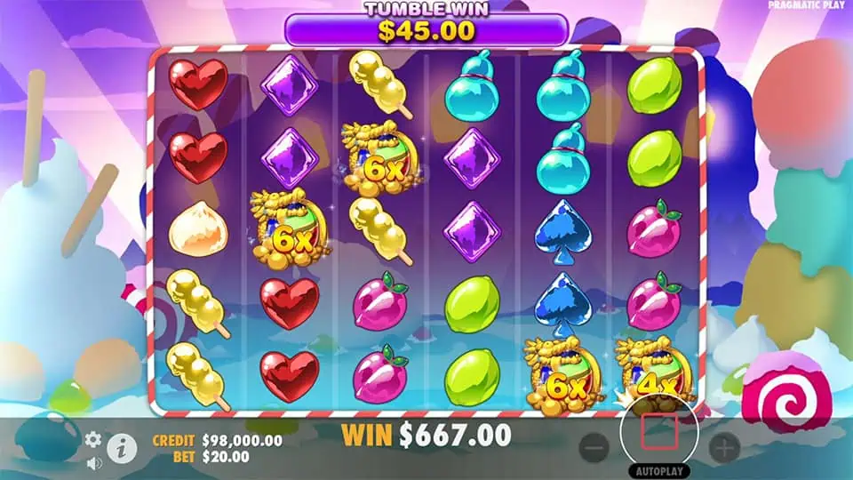 Candy Village slot feature multipliers