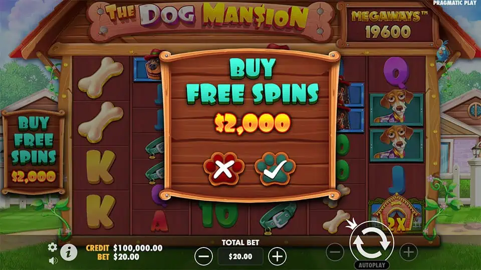 The Dog Mansion Megaways slot bonus buy