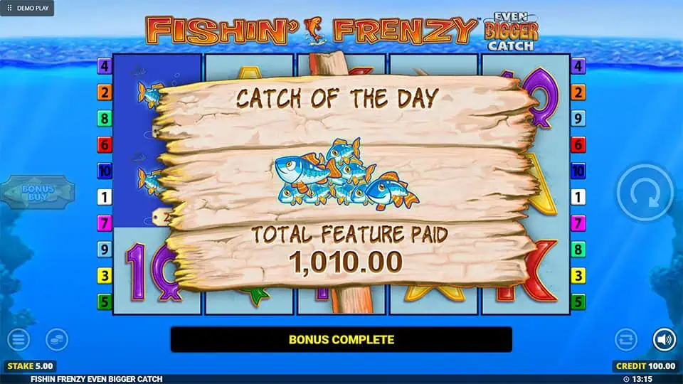 Fishin Frenzy Even Bigger Catch slot big win