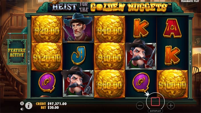 Heist for the Golden Nuggets slot free spins