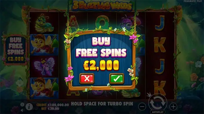 3 Buzzing Wilds slot bonus buy 1