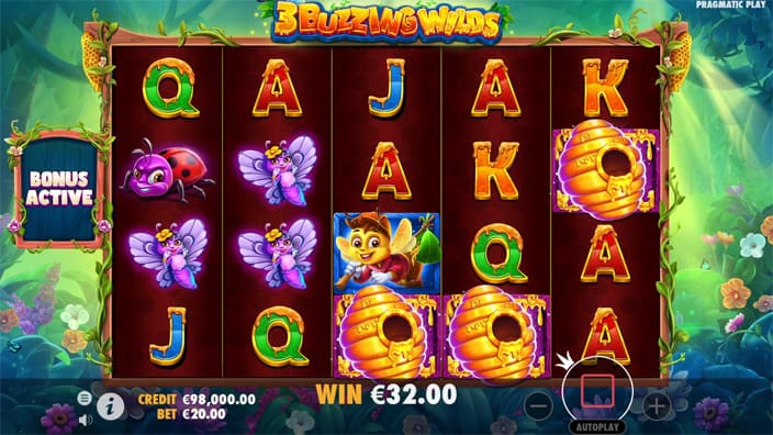 3 Buzzing Wilds slot free spins