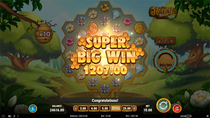 Honey Rush 100 slot big win