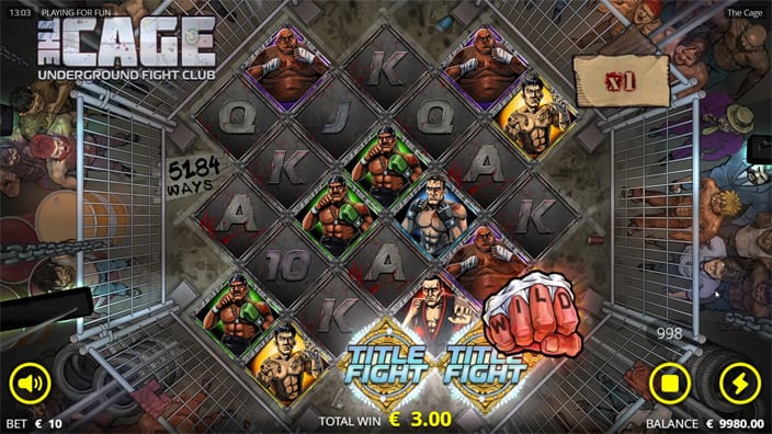 The Cage slot wild knockout xbombs feature