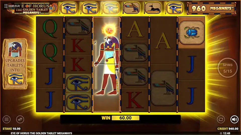 Eye of Horus Golden Tablet Megaways slot feature expanding wild