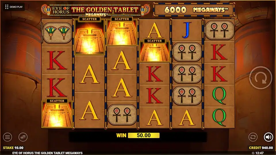 Eye of Horus Golden Tablet Megaways slot free spins