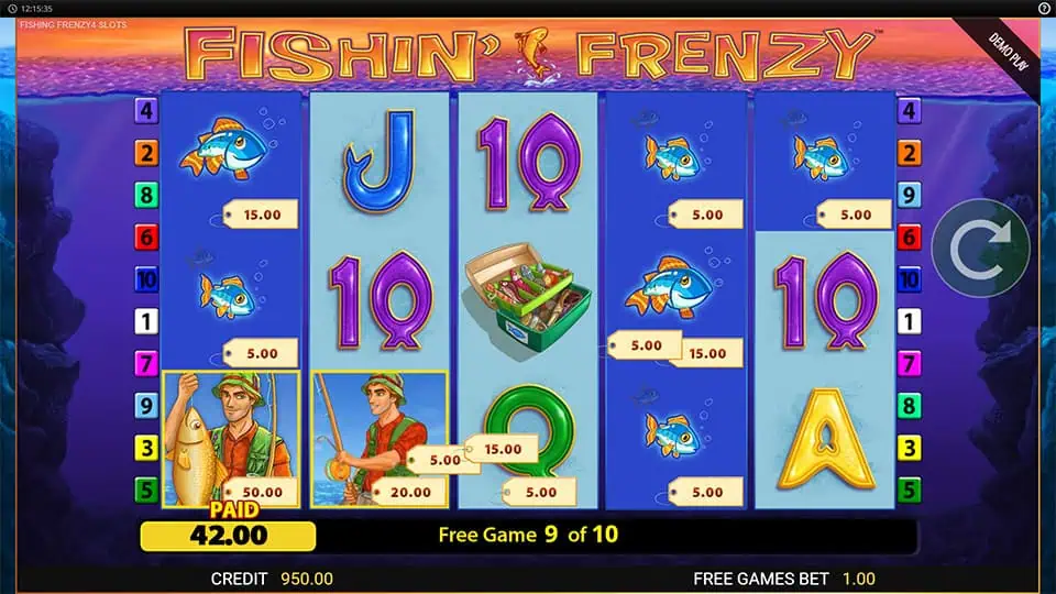 Fishin Frenzy Power 4 Slots slot feature fisherman