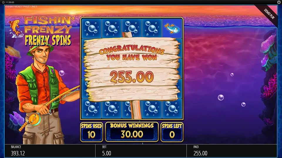 Fishin Frenzy Prize Lines slot big win