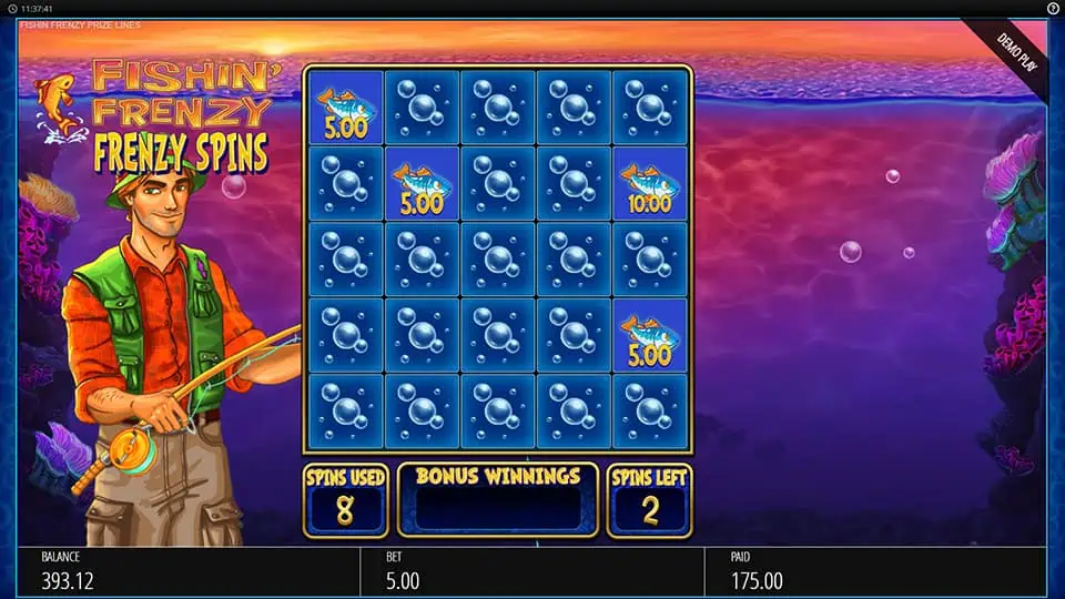 Fishin Frenzy Prize Lines slot feature fish symbol