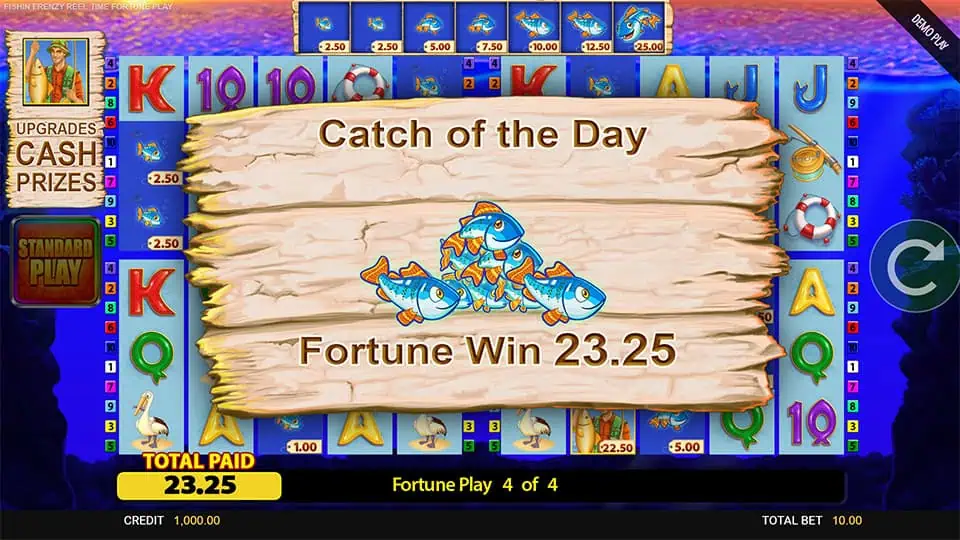 Fishin Frenzy Reel Time Fortune Play slot big win