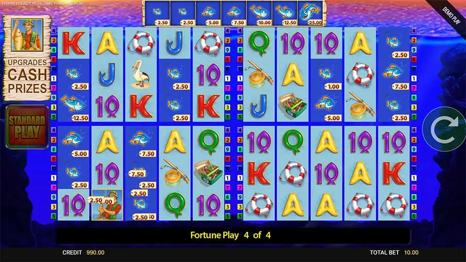 Fishin Frenzy Reel Time Fortune Play slot feature fisherman