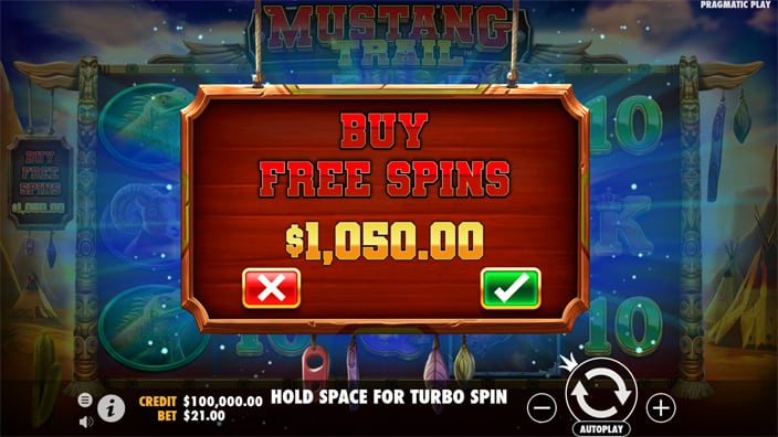 Mustang Trail slot bonus buy