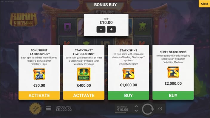 Ronin Stackways slot bonus buy